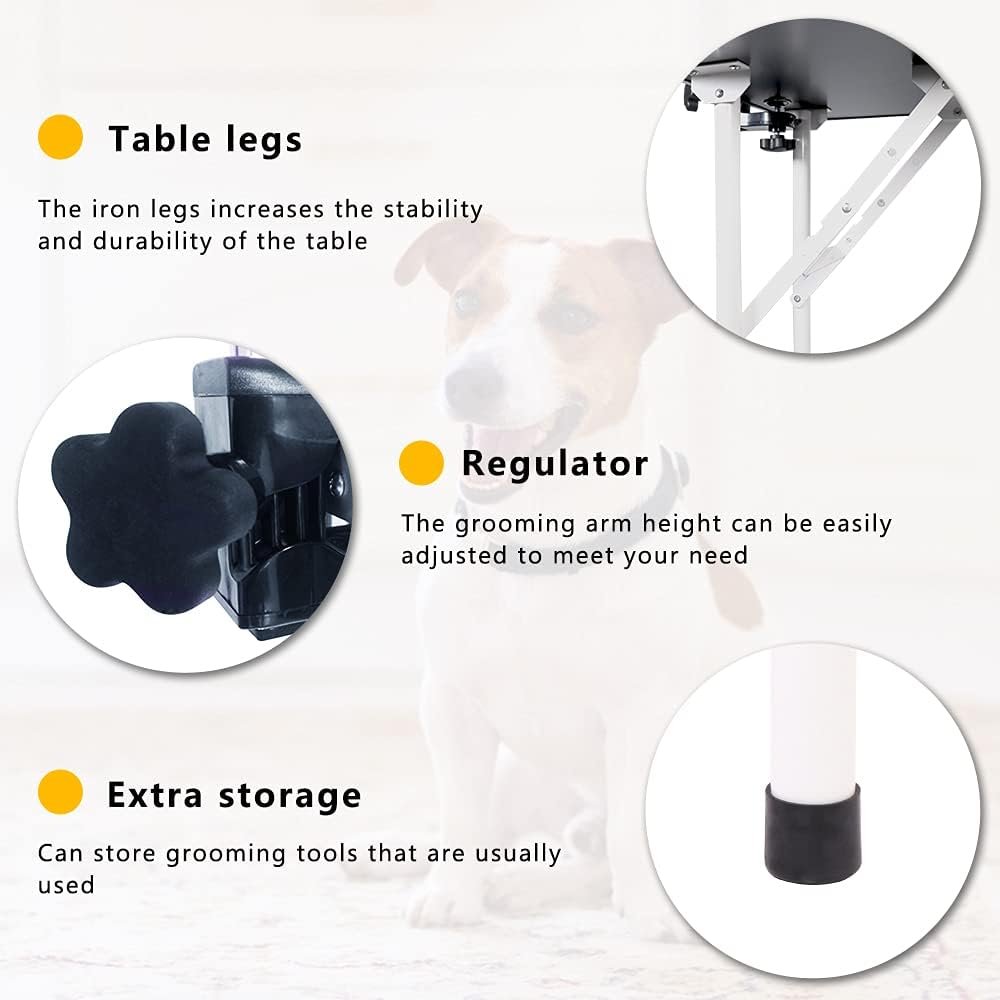 Foldable Pet Grooming Table – Heavy-Duty Iron Frame with Adjustable Arm & Noose for Dogs and Cats - Image 2